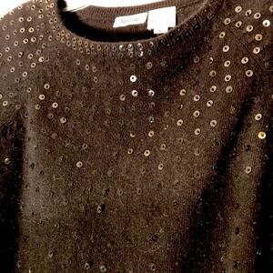 NWT. Keane Black Lambswool Angora Blend Sweater.  L